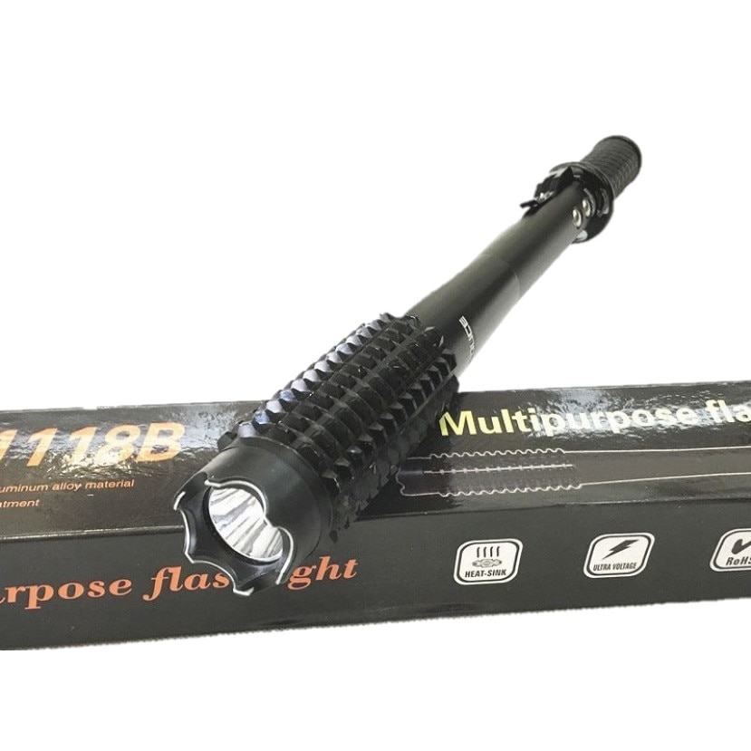 Електрошокова метална палка с фенерче, HY - 1118B, 10000 kW - eMAG.bg