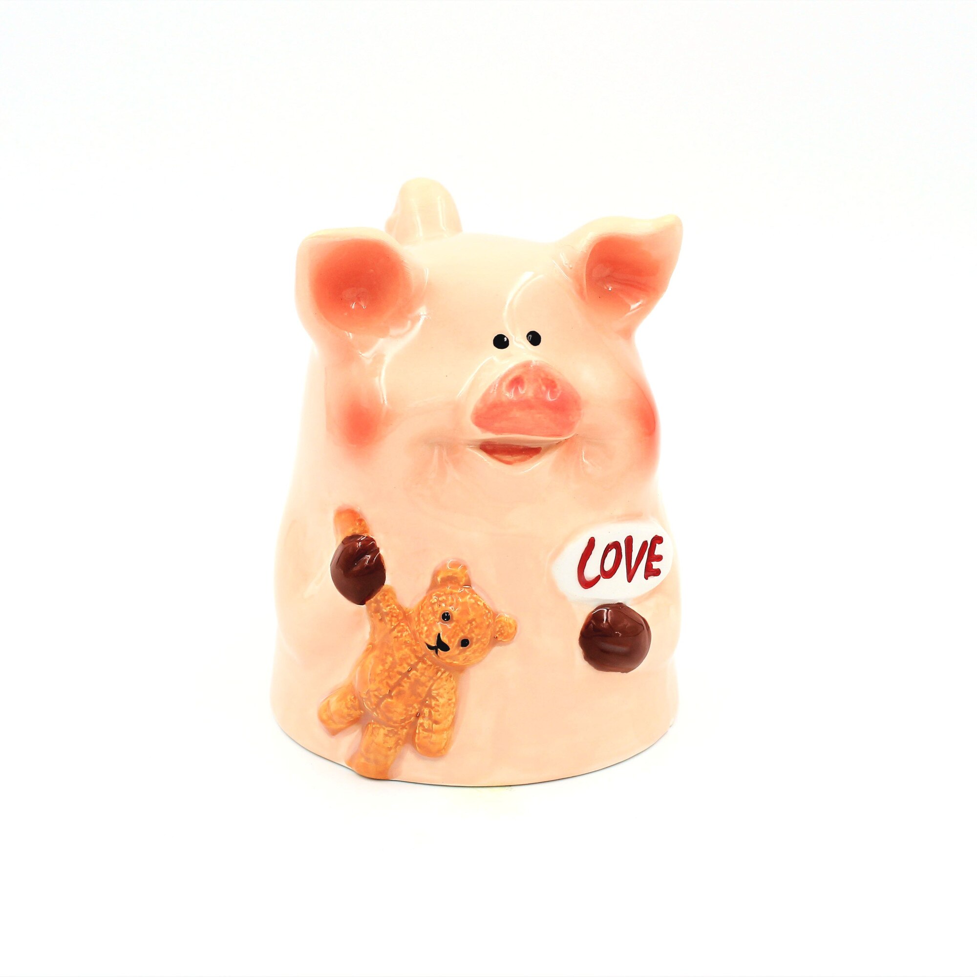 Cana figurina upside-down Purcelus, din ceramica, 320 ml