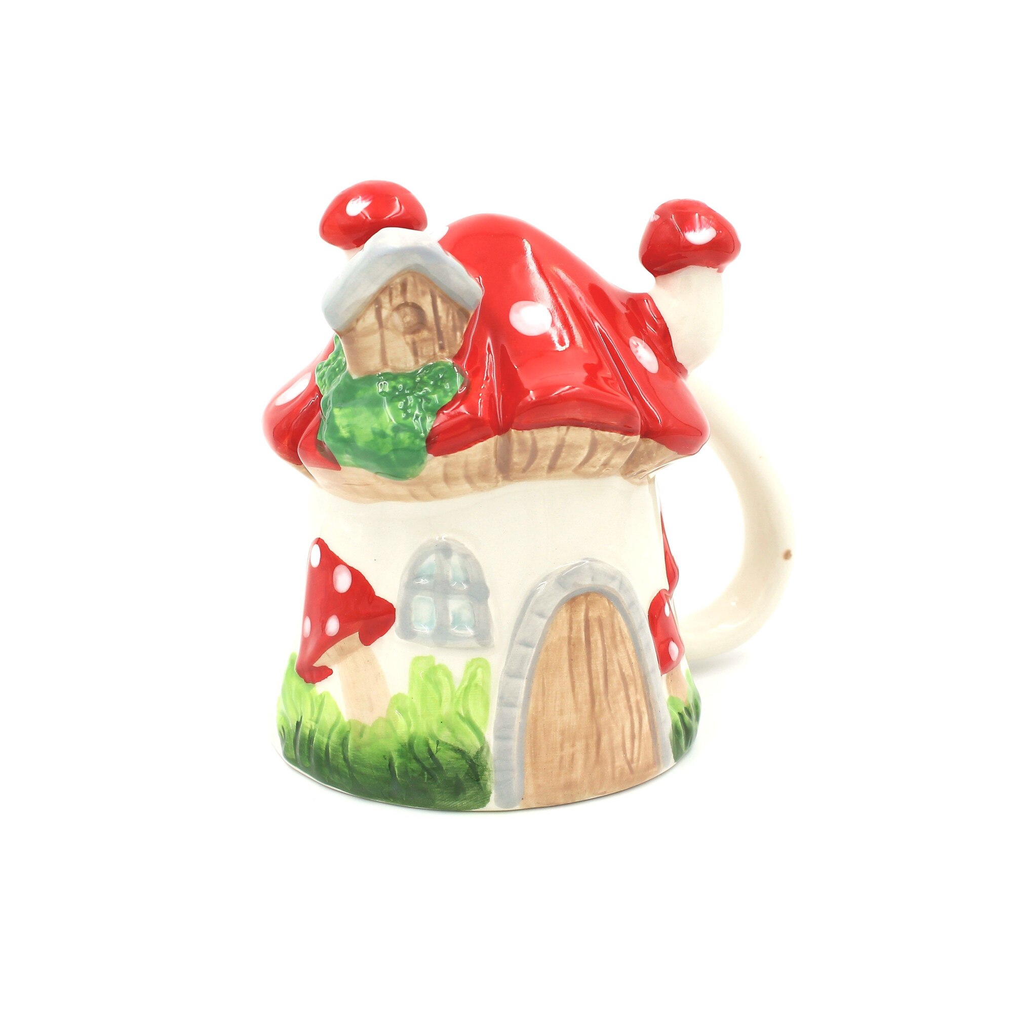 Cana figurina upside-down Casuta Ciuperca, din ceramica, 320 ml