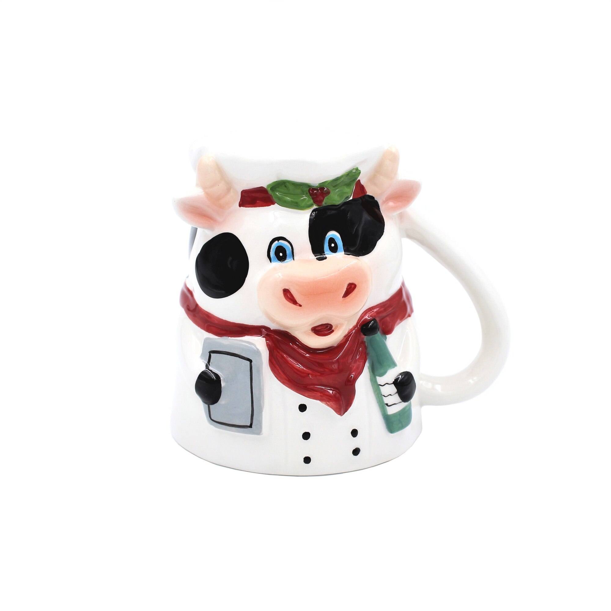Cana figurina upside-down Vacuta Bucatar, din ceramica, 320 ml