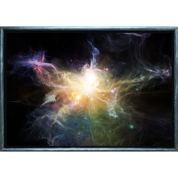 Tablou DualView Startonight Galaxie, Rama exterioara Luxury Silver, luminos in intuneric, 70 x 100 cm Tablou DualView Startonight Galaxie, Rama exterioara Luxury Silver, luminos in intuneric, 70 x 100 cm