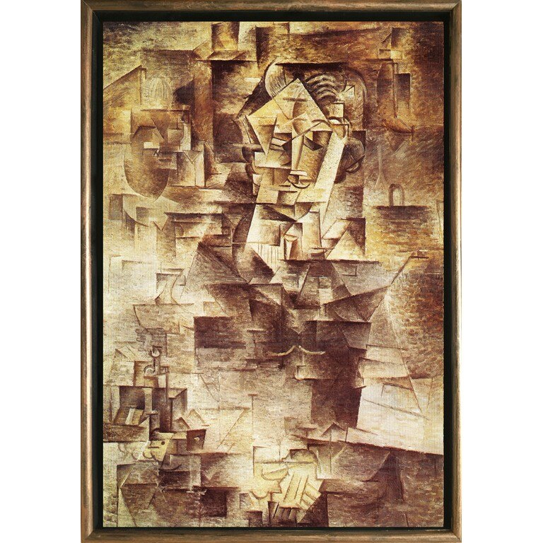 Tablou DualView Startonight Portretul lui Daniel Henry Kahnweiler, Picasso, reproducere, Rama exterioara Luxury Bronze, luminos in intuneric, 50 x 70 cm