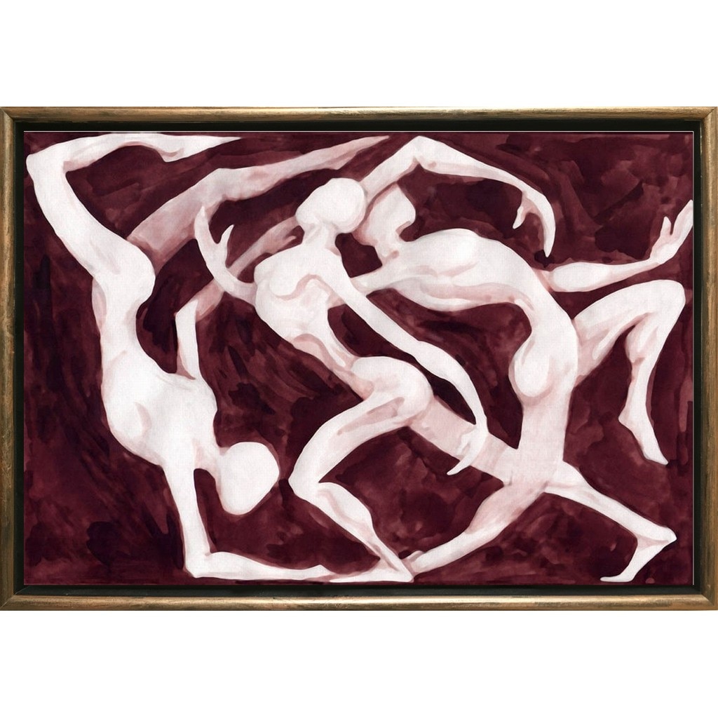 Tablou DualView Startonight Siluete abstracte, Rama exterioara Luxury Bronze, luminos in intuneric, 70 x 100 cm