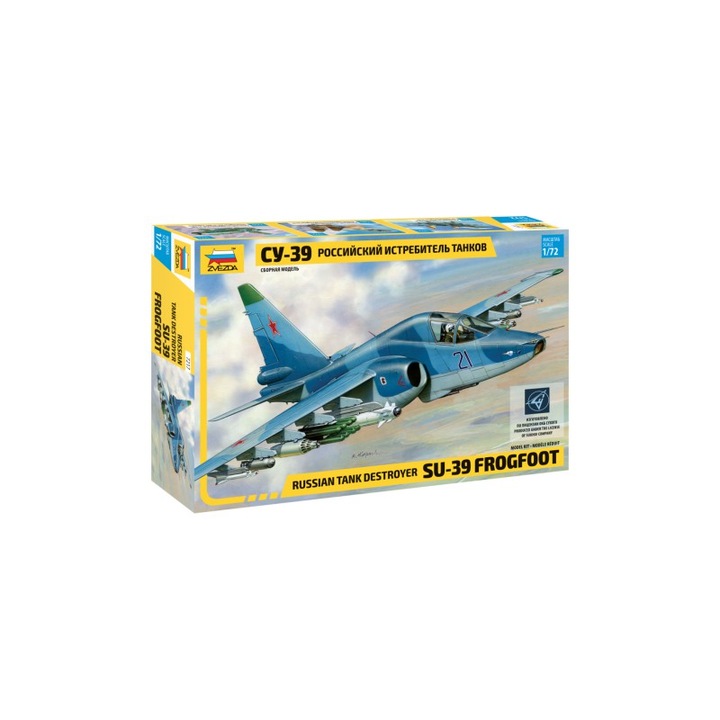 Su 39 Frogfoot Russian Tank Destroyer 1:72 Zvezda 7217 Kit Macheta Aeromodele de construit +14ani