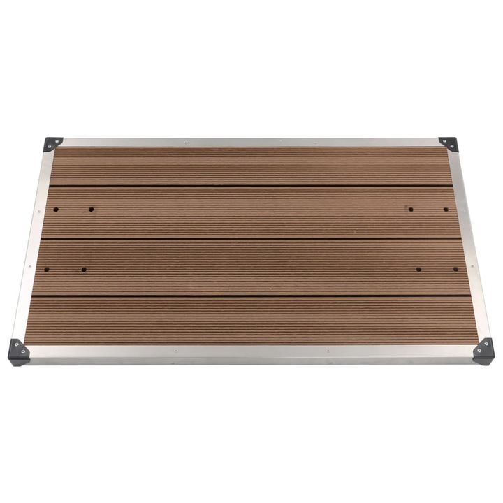 vidaXL barna WPC és rozsdamentes acél kültéri zuhanytálca 110 x 62 cm 48204