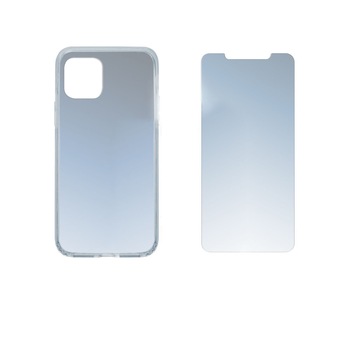 Set de husa din silicon subtire si protectie din sticla 4smarts 360°, pentru iPhone 11, transparent Set de husa din silicon subtire si protectie din sticla 4smarts 360°, pentru iPhone 11, transparent