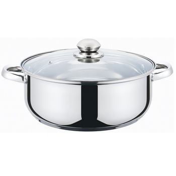 Cratita din inox , cu capac din sticla , 24 cm , 3.50 l , Grunberg ,GR3117 Cratita din inox , cu capac din sticla , 24 cm , 3.50 l , Grunberg ,GR3117