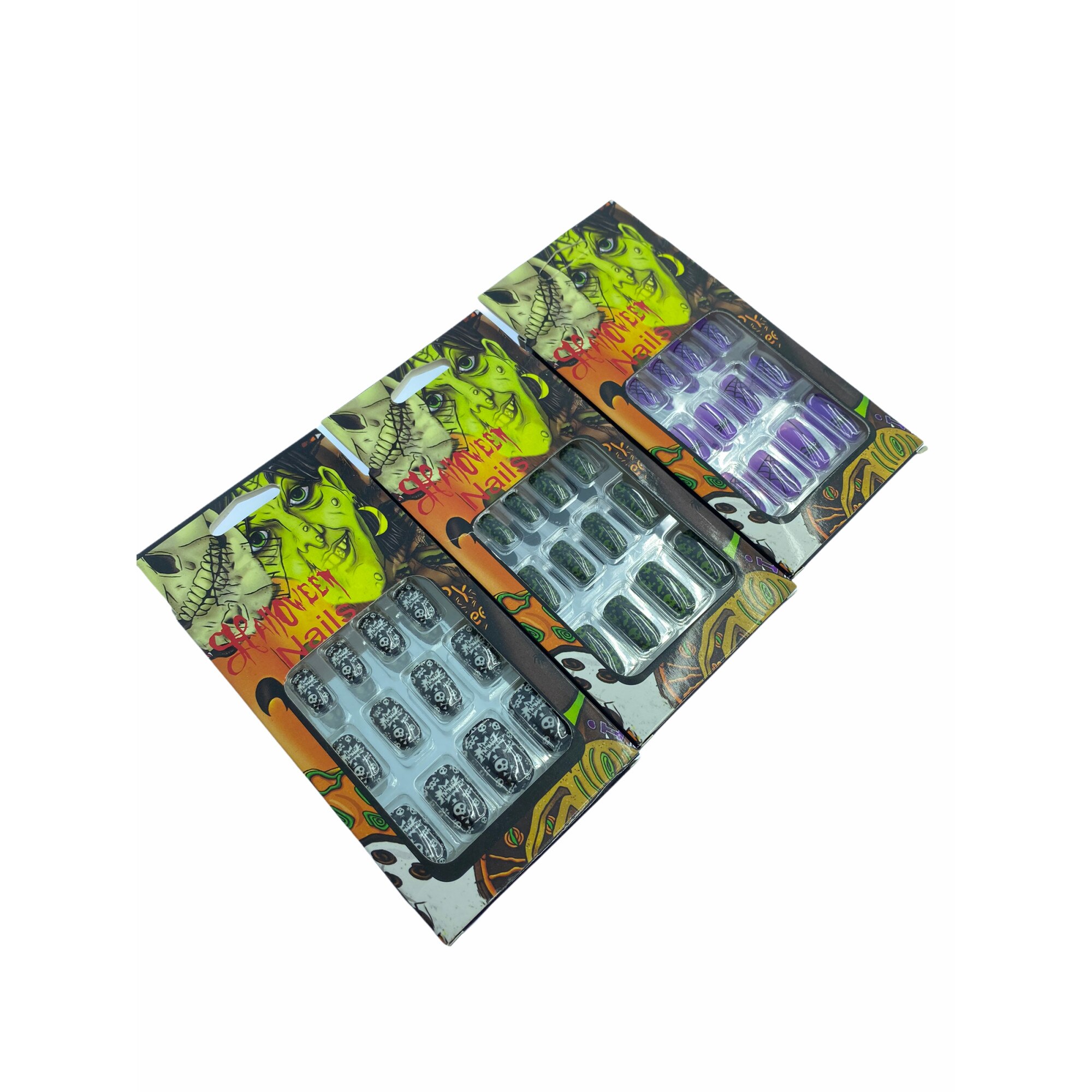 Set Atelier 3 cutii unghii vrajitoare pentru Halloween cu model