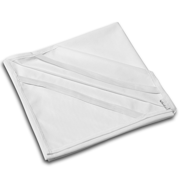 Водоустойчив протектор за матрак 120 х 200 см Kidizi, изработен от памук, дишащ, с ластик на ъгъла