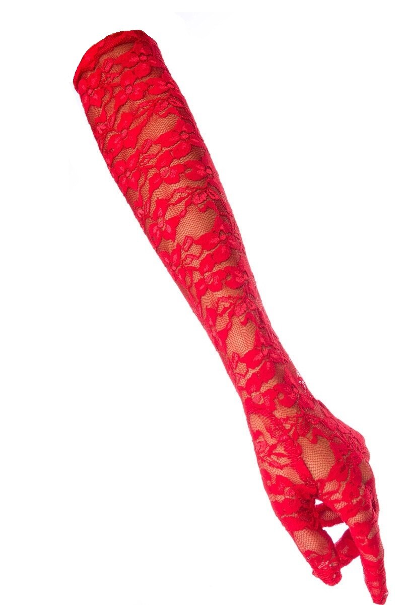 Manusi, Erotica Collection, dantela, rosu