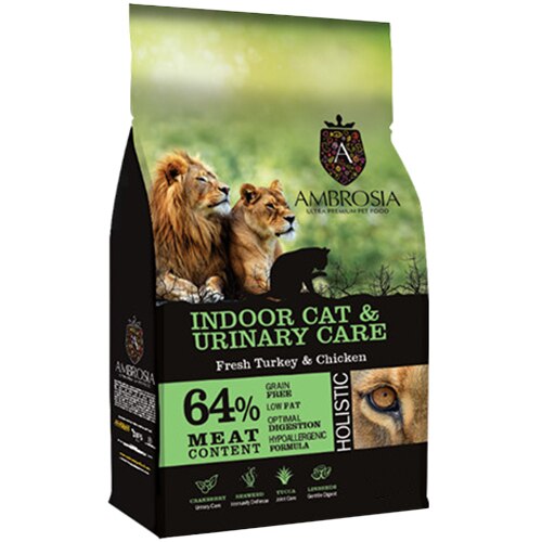 Hrana uscata pentru pisici Ambrosia Grain Free, Indoor & Urinary Care, 6Kg