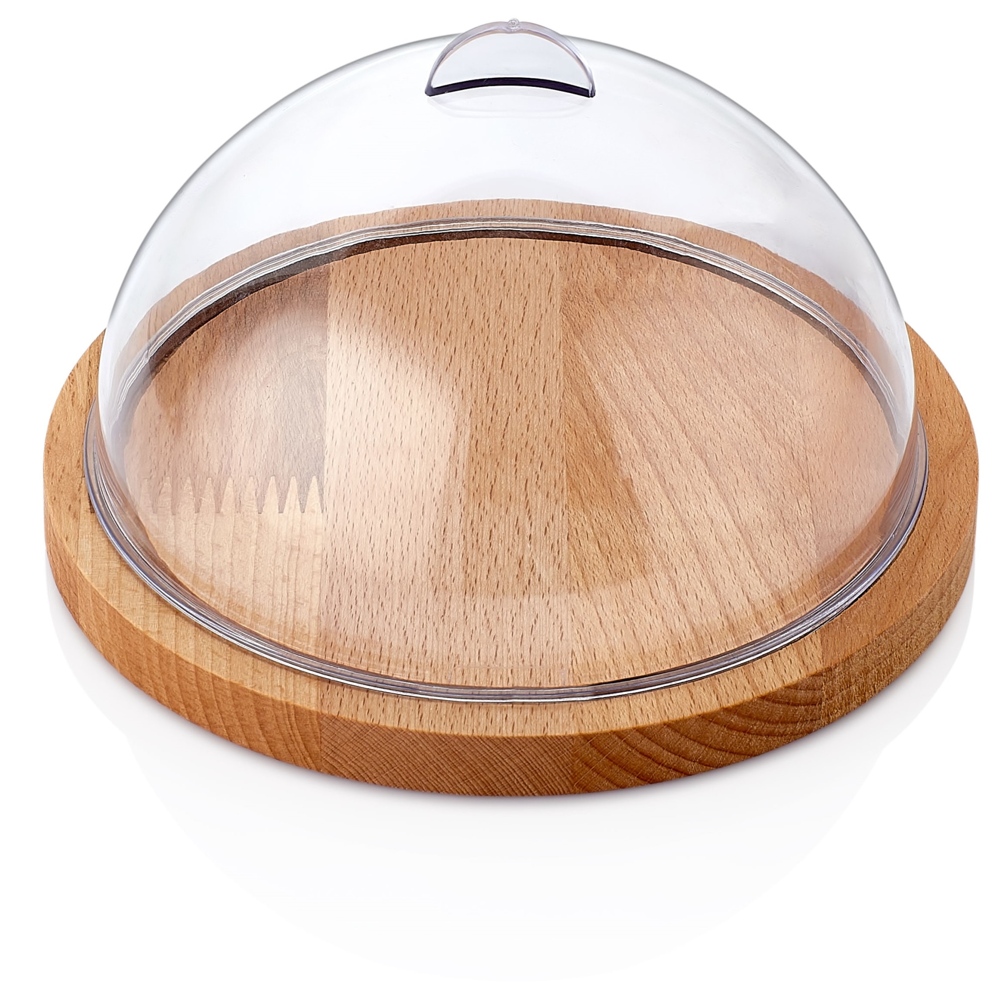 Platou rotund din lemn cu capac din plastic, Ø 18 x 18 cm, SINBO , TAB1126