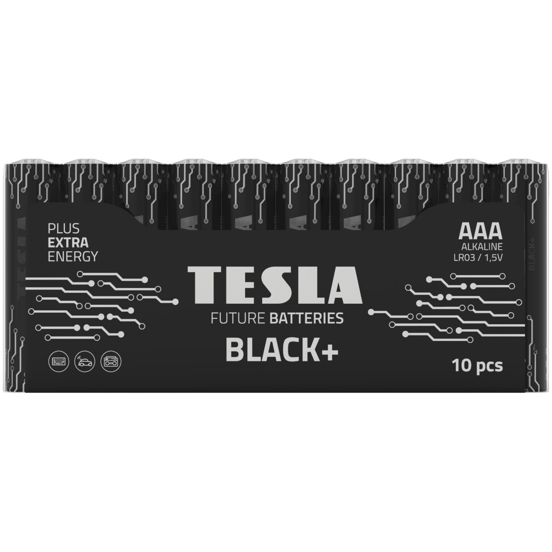 Baterii Tesla AAA BLACK+, Alkaline, 10 buc
