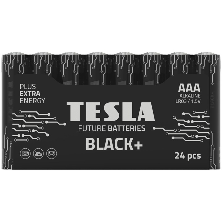 Baterii Tesla AAA BLACK+, Alkaline, 24 buc