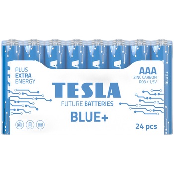 Baterii Tesla AAA BLUE+, Zinc Carbon, 24 buc Baterii Tesla AAA BLUE+, Zinc Carbon, 24 buc