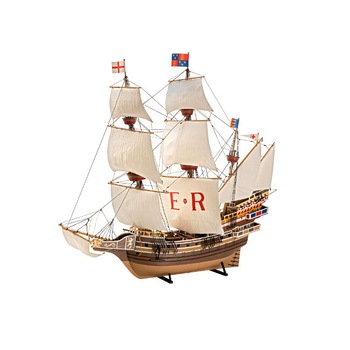 Navomodel de construit English Man OWar 5429 Revell, 394 de piese, Alb/Maro Navomodel de construit English Man OWar 5429 Revell, 394 de piese, Alb/Maro
