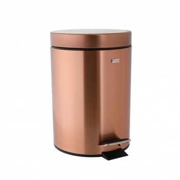 Cos de gunoi cu capac si pedala, Axentia, 3L, Rose, Metal Cos de gunoi cu capac si pedala, Axentia, 3L, Rose, Metal