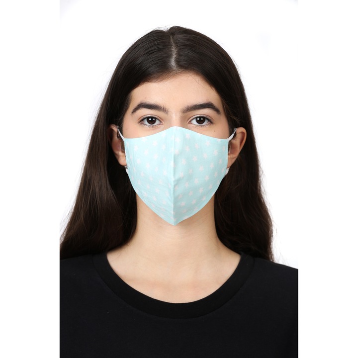 Masca de fata BE YOU, model stras, turcoaz, 1 buc