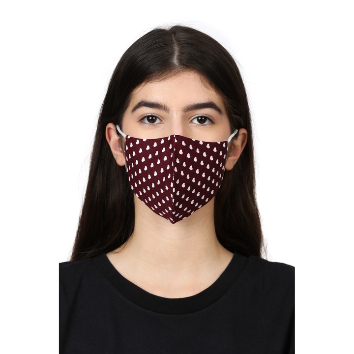 Masca de fata BE YOU, model red hearts, 1 buc