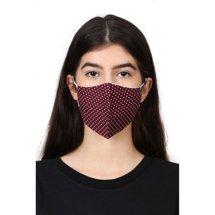 Masca de fata BE YOU, model buline, bordo, 1 buc