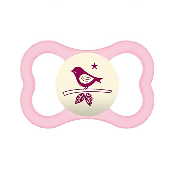 Suzeta ortodontica din silicon MAM Air Night 721243R, Roz 6+ luni