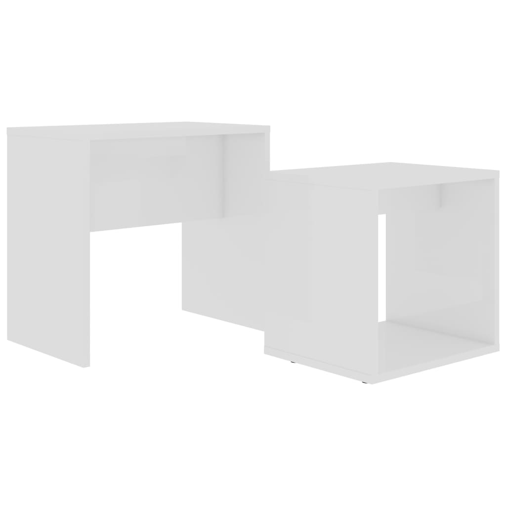 Set 2 masute de cafea suprapuse, vidaXL, PAL, 48 x 30 x 45 cm, Alb