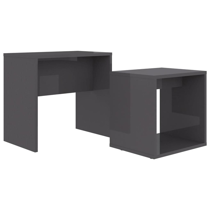 Комплект маси за кафе vidaXL, Сив гланц, 48x30x45 см, ПДЧ, 9.84 Kg