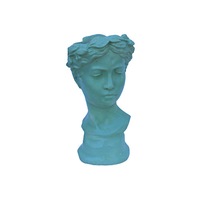 Vaza pentru flori, Venus Goddess, sculptata manual, 30x14 cm, verde menta
