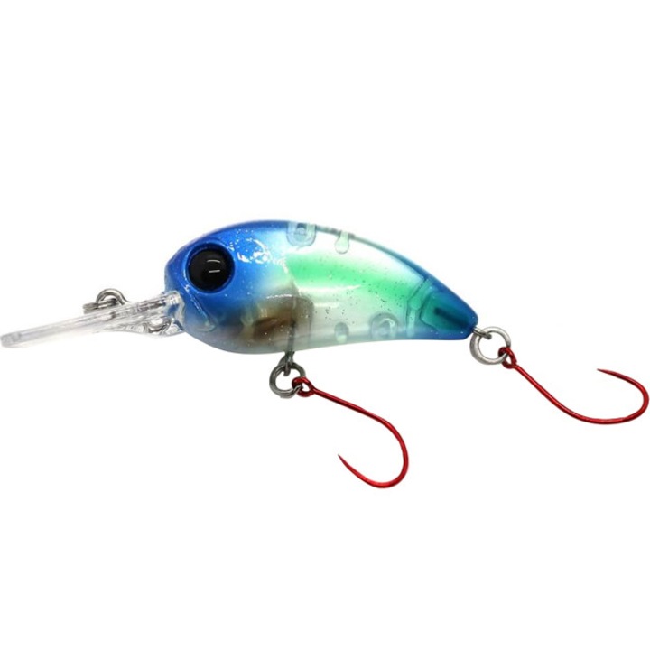 Vobler Damiki Deep Disco Trout-38, 3.8cm, 4.5gr, Floating, Blueback Flash pentru pescuit la pastrav, clean sau biban