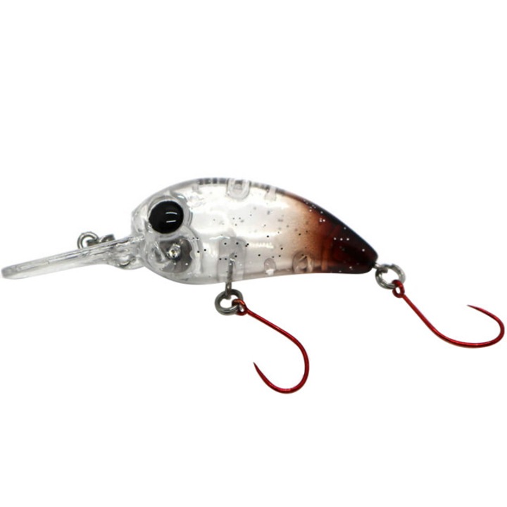 Vobler Damiki Deep Disco Trout-38, 3.8cm, 4.5gr, Floating, Ghost Clear Brown pentru pescuit la pastrav, clean sau biban