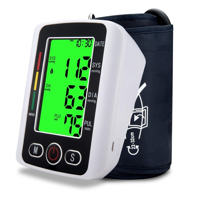 Tensiometru electronic pentru brat, inregistrare 198 valori si control vocal, Blasko®