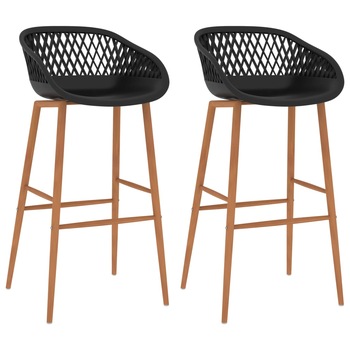 Set de 2 scaune de bar, vidaXL, Plastic/Metal, 48 x 47,5 x 95,5 cm, Negru Set de 2 scaune de bar, vidaXL, Plastic/Metal, 48 x 47,5 x 95,5 cm, Negru