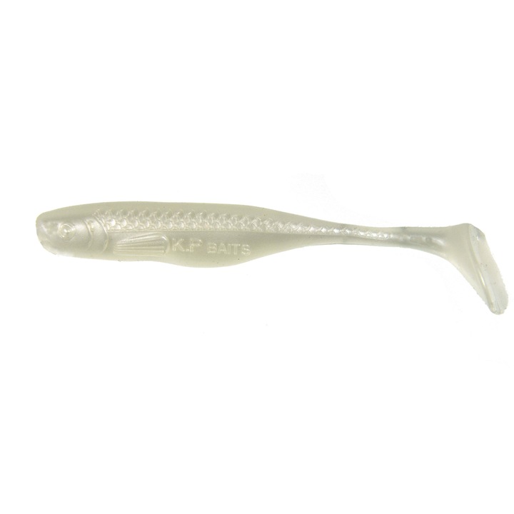 Set 5 buc Shad KP Lazy Shad 7.5cm, White Pearl