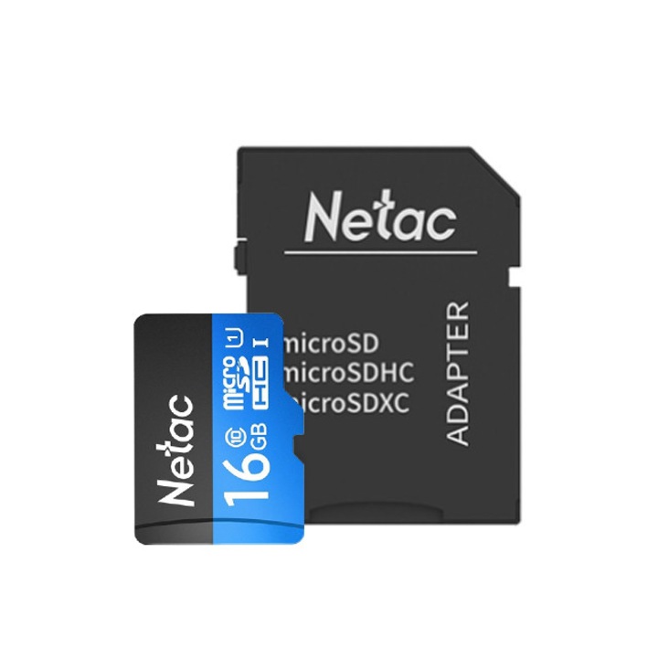 Карта памет Netac P500 Standard 16G , Micro SDXC до 80MB/s 533x, Class10, Ultra High Speed, U1, UHS-I, с адаптер