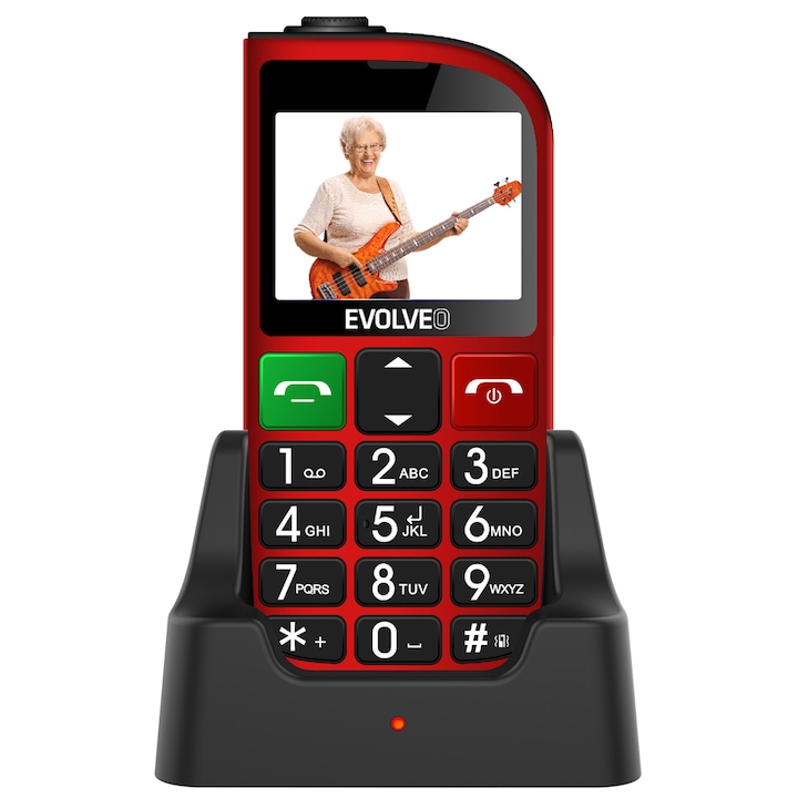 Evolveo Easyphone EP-800 Kártyafüggetlen, Senior Mobiltelefon, Piros
