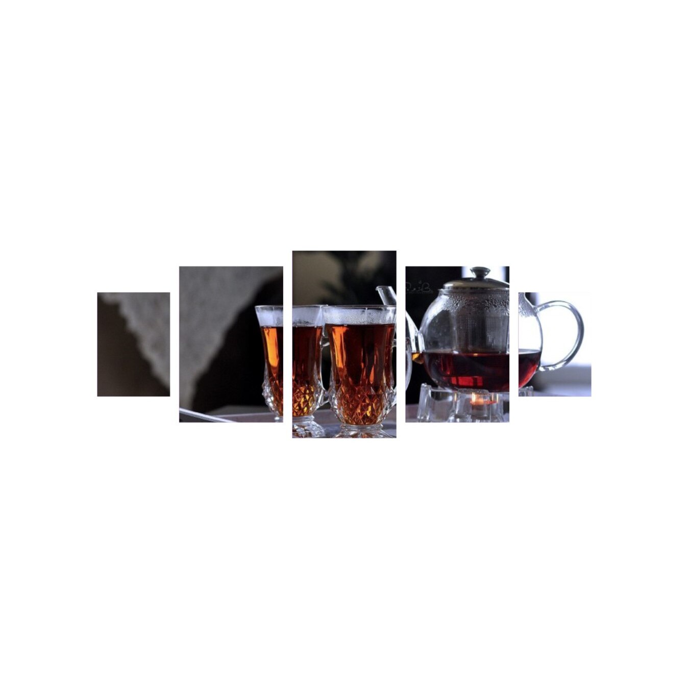 Tablou multicanvas 5 piese 220x90 cm, Food and Drinks model 7