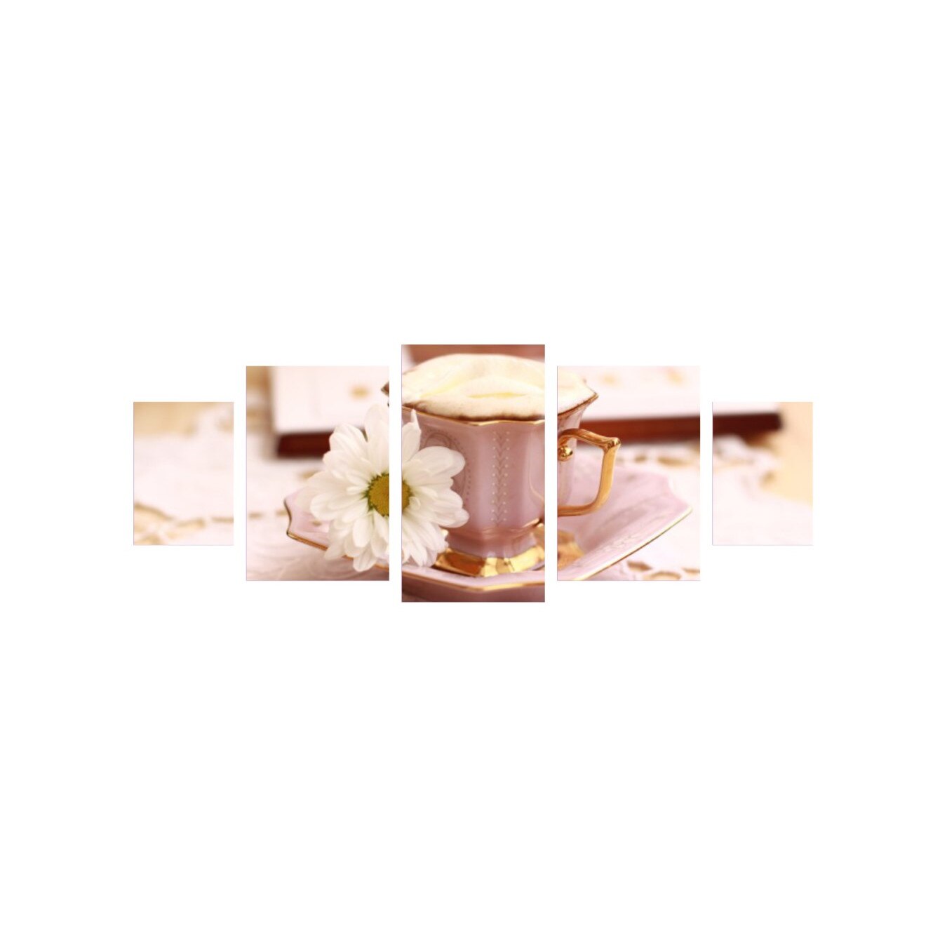 Tablou multicanvas 5 piese 220x90 cm, Food and Drinks model 44