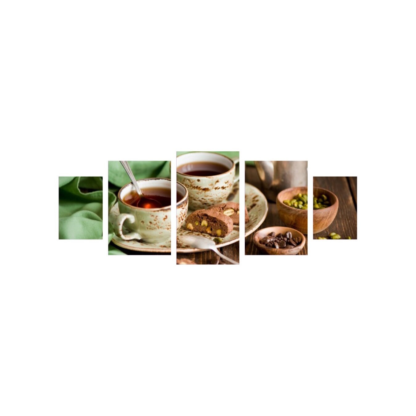 Tablou multicanvas 5 piese 220x90 cm, Food and Drinks model 42