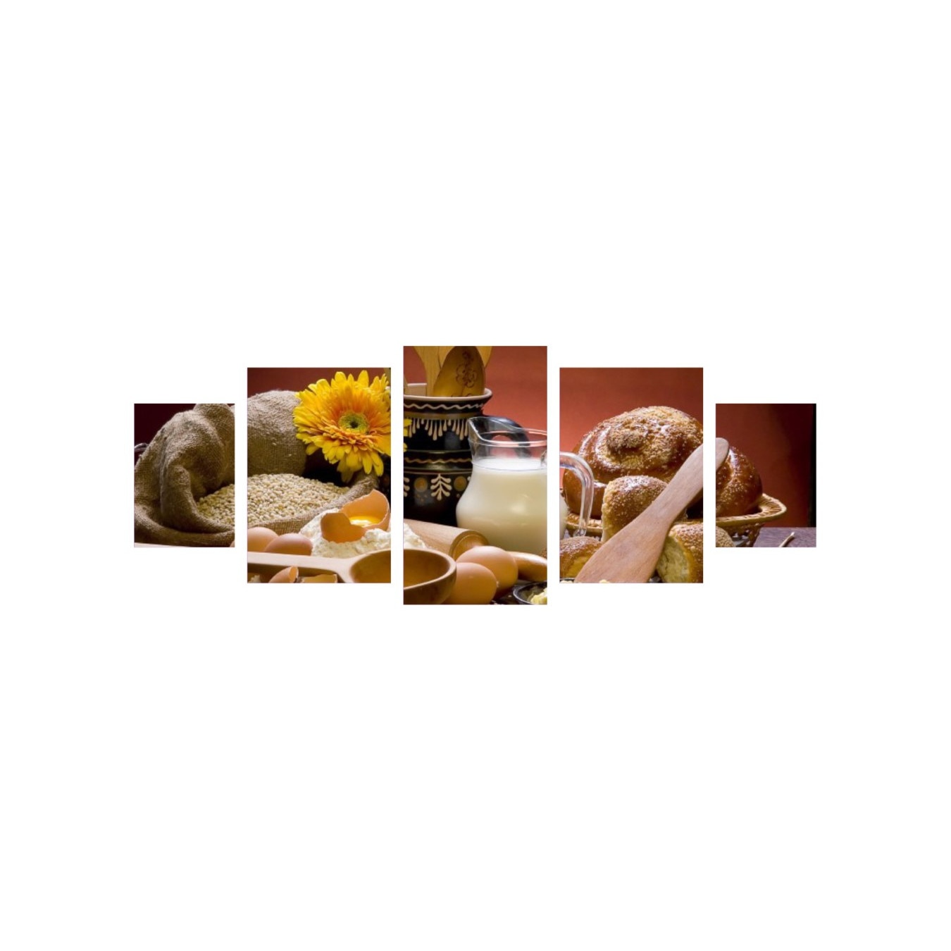 Tablou multicanvas 5 piese 220x90 cm, Food and Drinks model 68