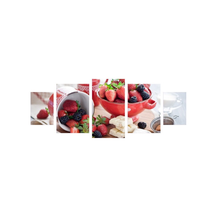 Мултиканавазна картина 5 бр. 220х90 см Храна и напитки модел 11