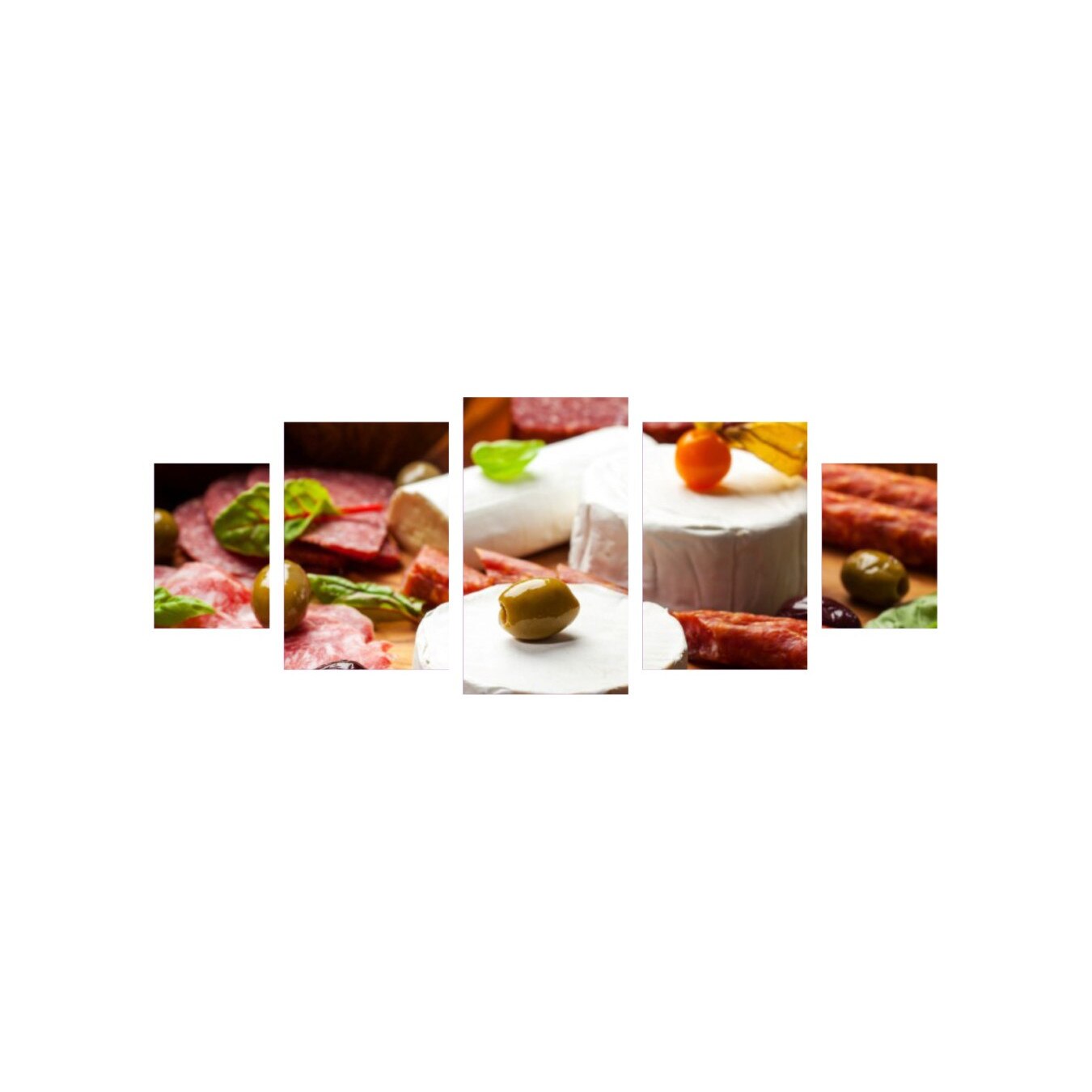 Tablou multicanvas 5 piese 220x90 cm, Food and Drinks model 2