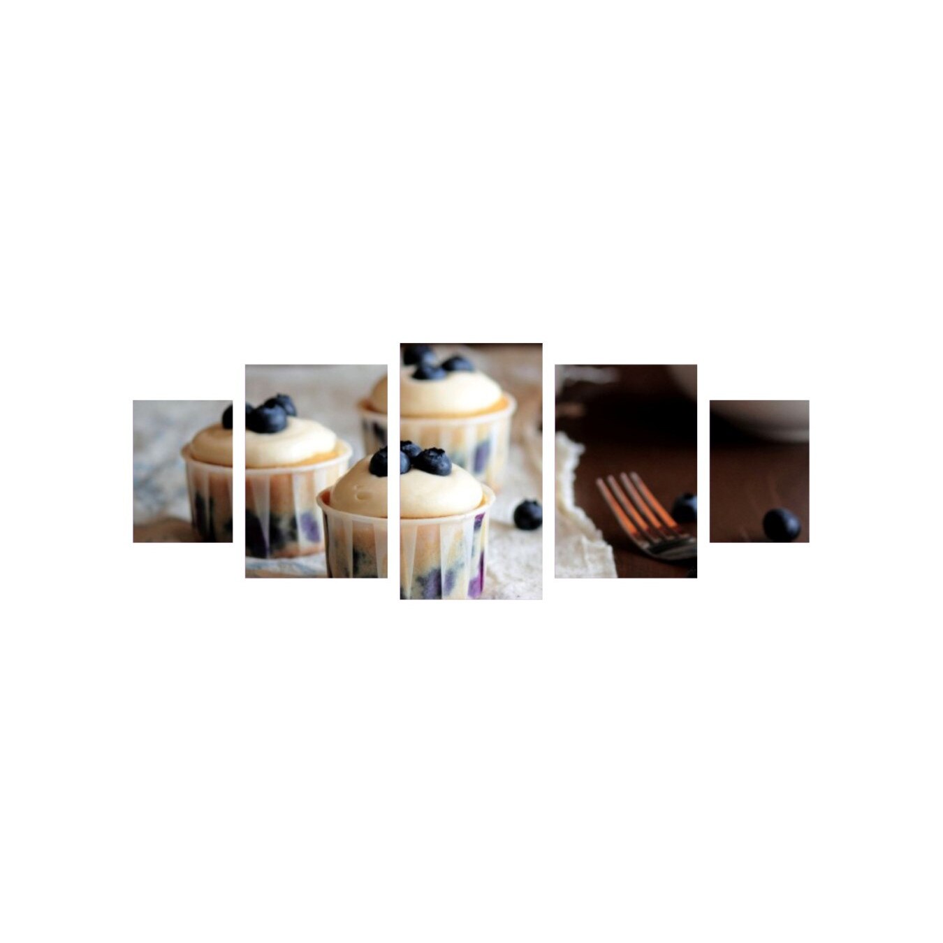 Tablou multicanvas 5 piese 220x90 cm, Food and Drinks model 84