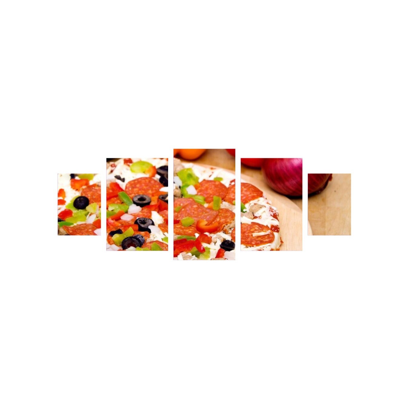 Tablou multicanvas 5 piese 220x90 cm, Food and Drinks model 60