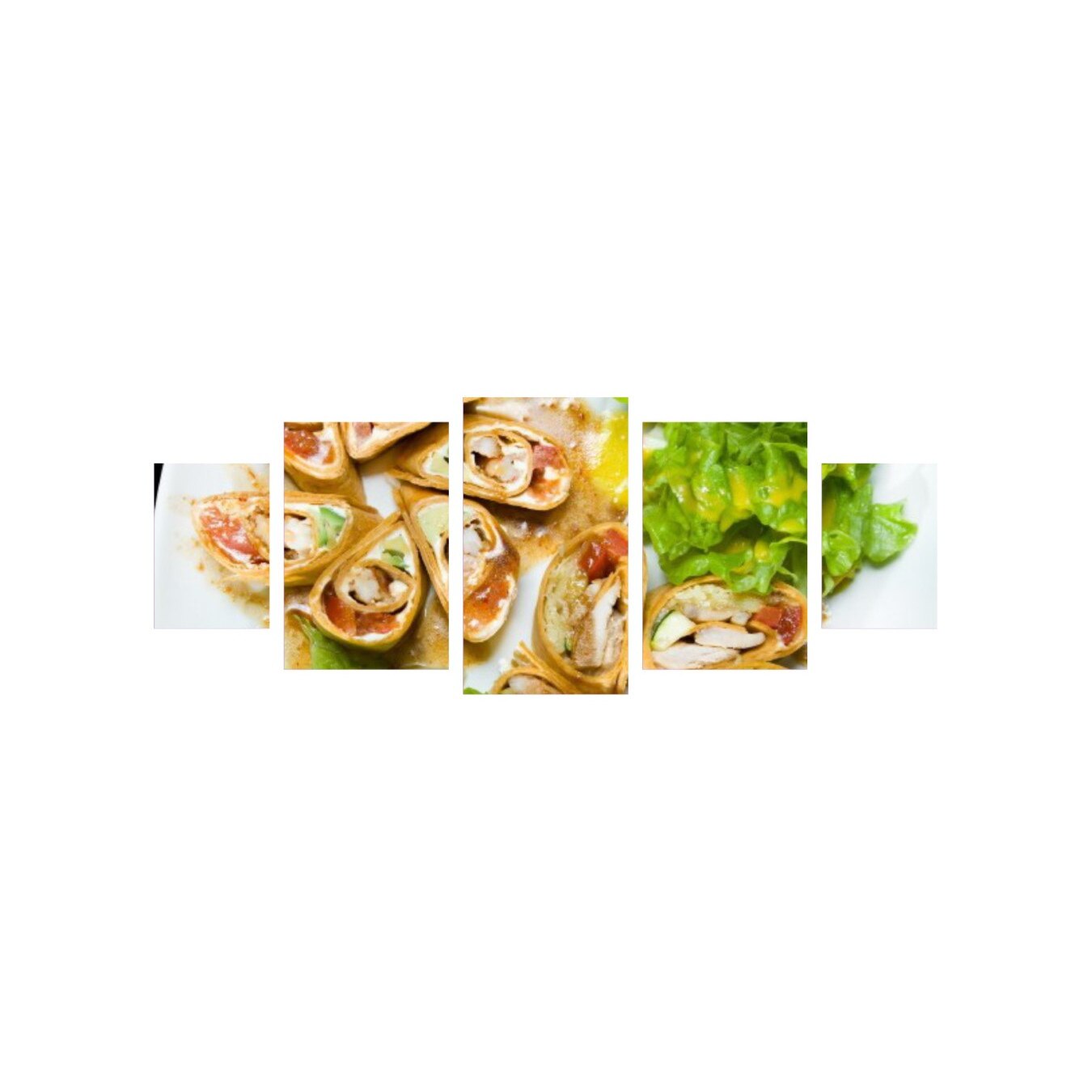 Tablou multicanvas 5 piese 220x90 cm, Food and Drinks model 50