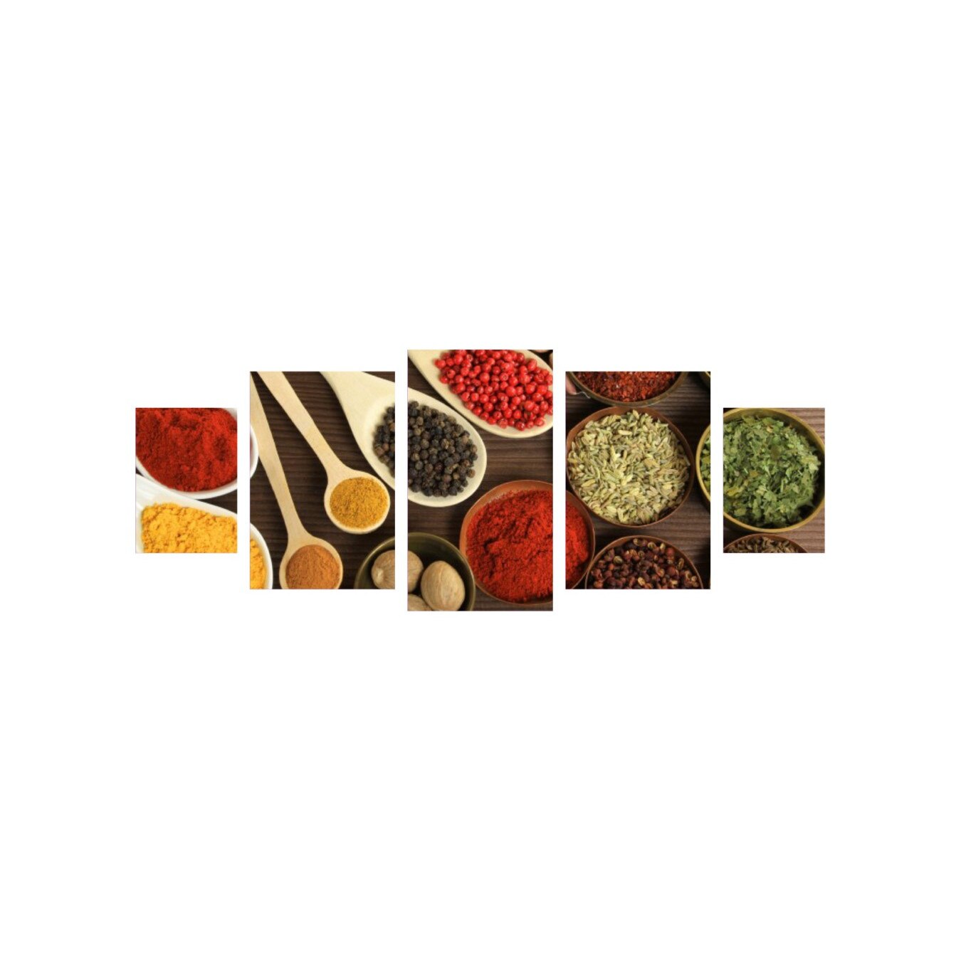 Tablou multicanvas 5 piese 220x90 cm, Food and Drinks model 39