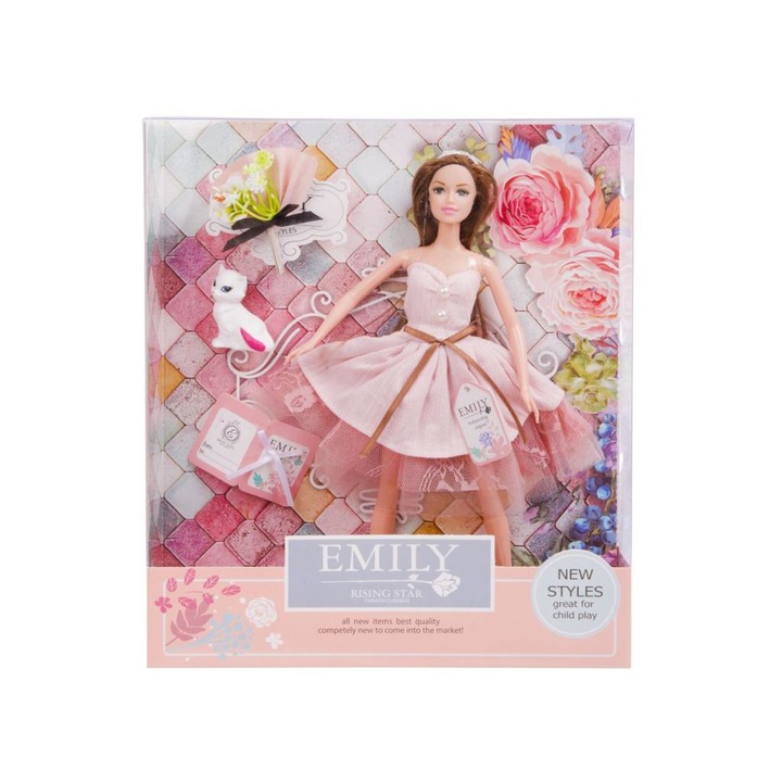 MTS 5690882 Emily divatbaba kiegészítőkkel, 30 cm Többszínű