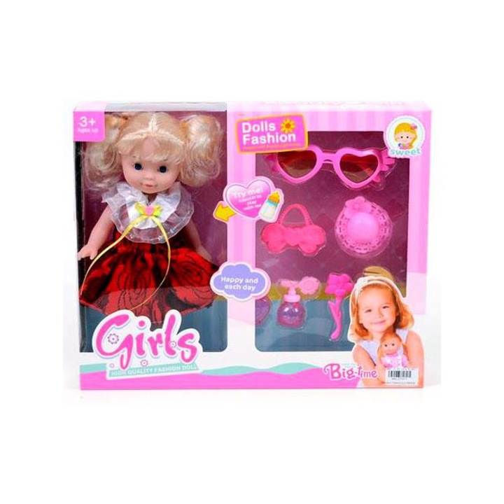 Magic Toys 3714716 Copfos baba játékszett fésűvel és kiegészítőkkel 25cm Többszínű