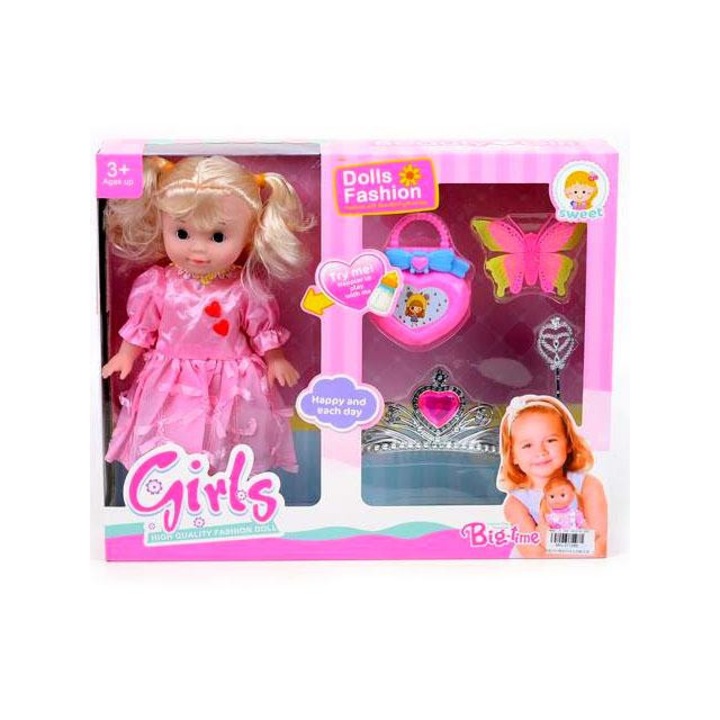 Magic Toys 3714891 Copfos baba tiarával és kiegészítőkkel 25cm Többszínű