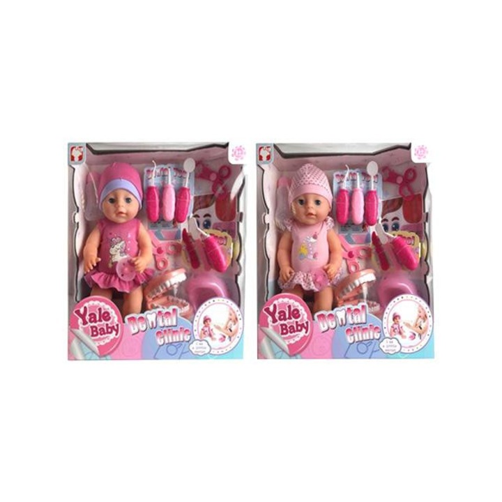 Magic Toys 2585577 Pisilő baba fogászati kiegészítőkkel 1 változatban 40cm Többszínű