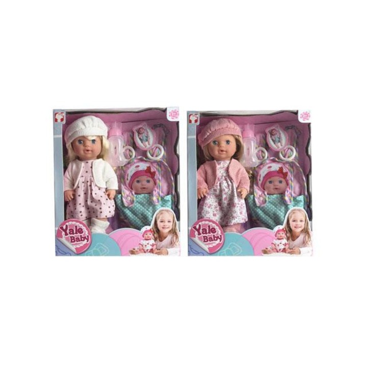 Magic Toys 2578463 Szőke hajú pisilő baba hordozóval kétféle változatban Többszínű